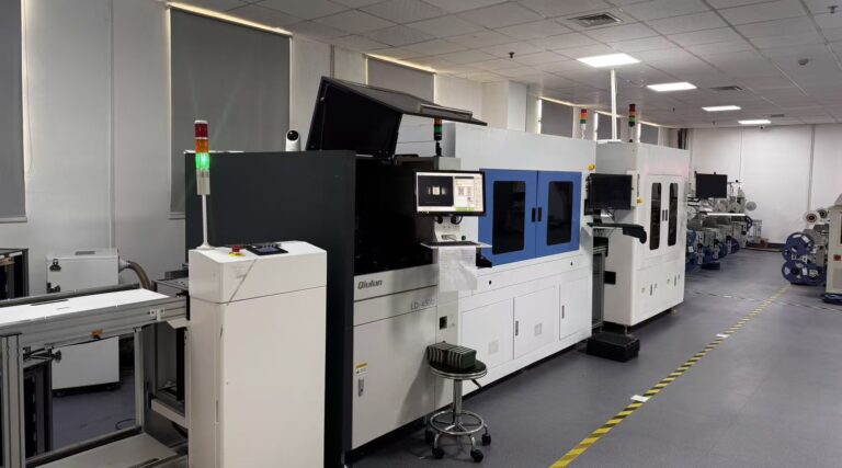 Automated production and quality inspection line for electronics at the Stellarrise Tech factory.